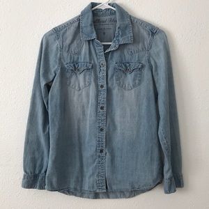 denim button down shirt